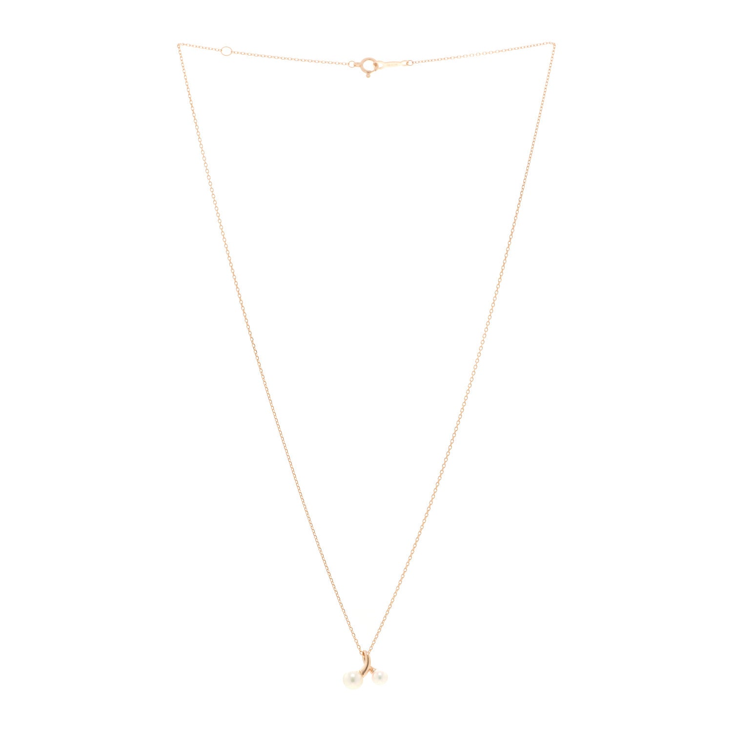 Mikimoto 18K Rose Gold Diamond Akoya Cultured Pearl Pendant Necklace 3 of 5