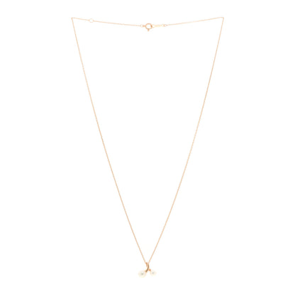 Mikimoto 18K Rose Gold Diamond Akoya Cultured Pearl Pendant Necklace 3 of 5