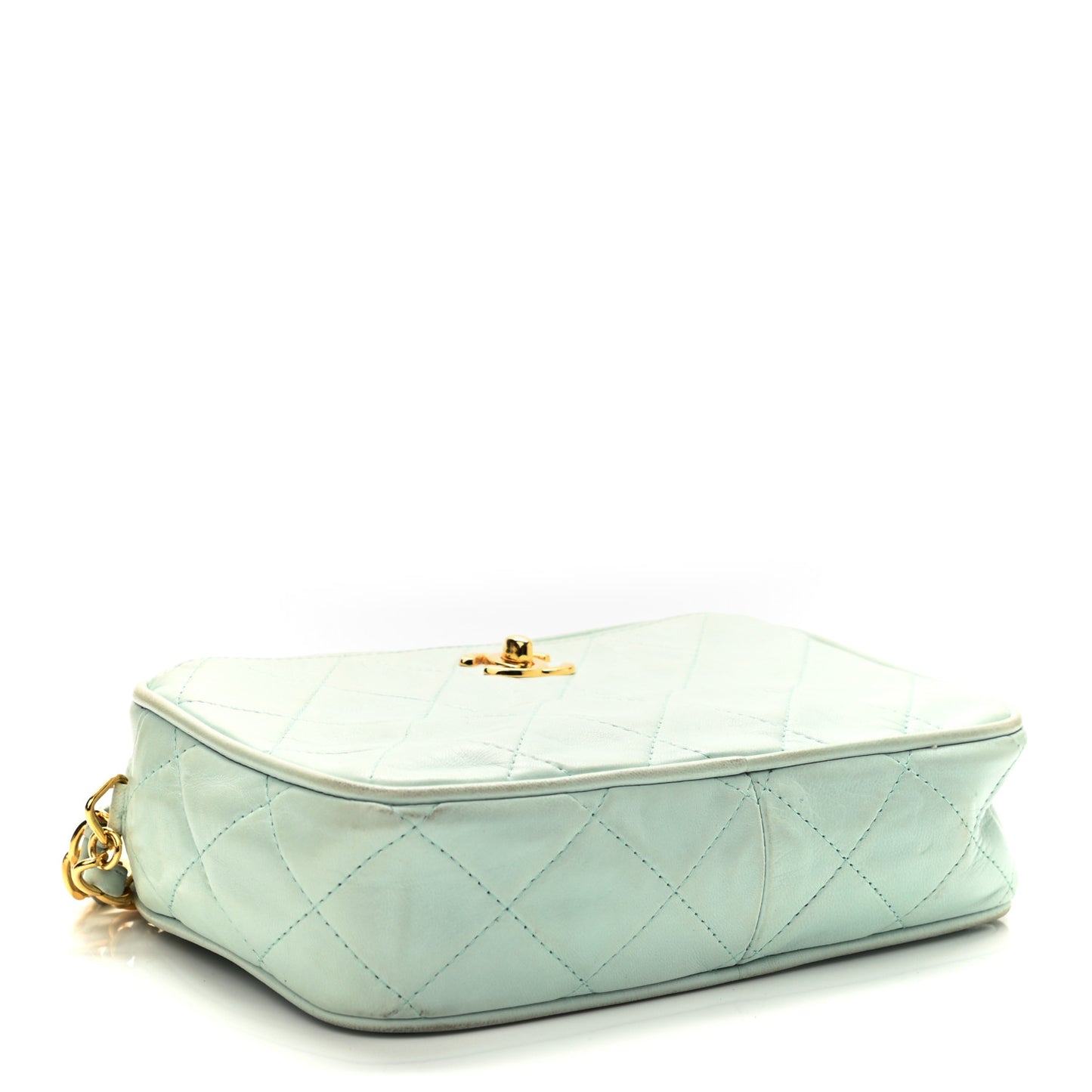 Lambskin Quilted CC Camera Case Light Blue