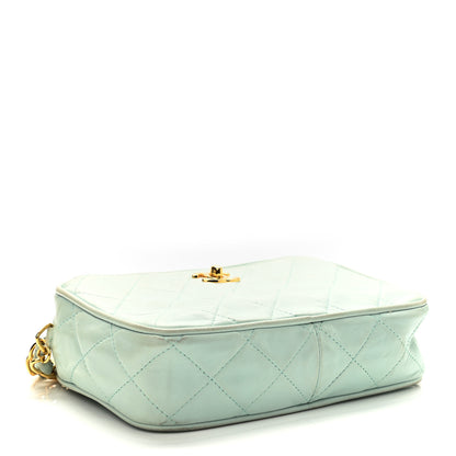 Chanel Lambskin Quilted CC Camera Case Light Blue 4 of 12