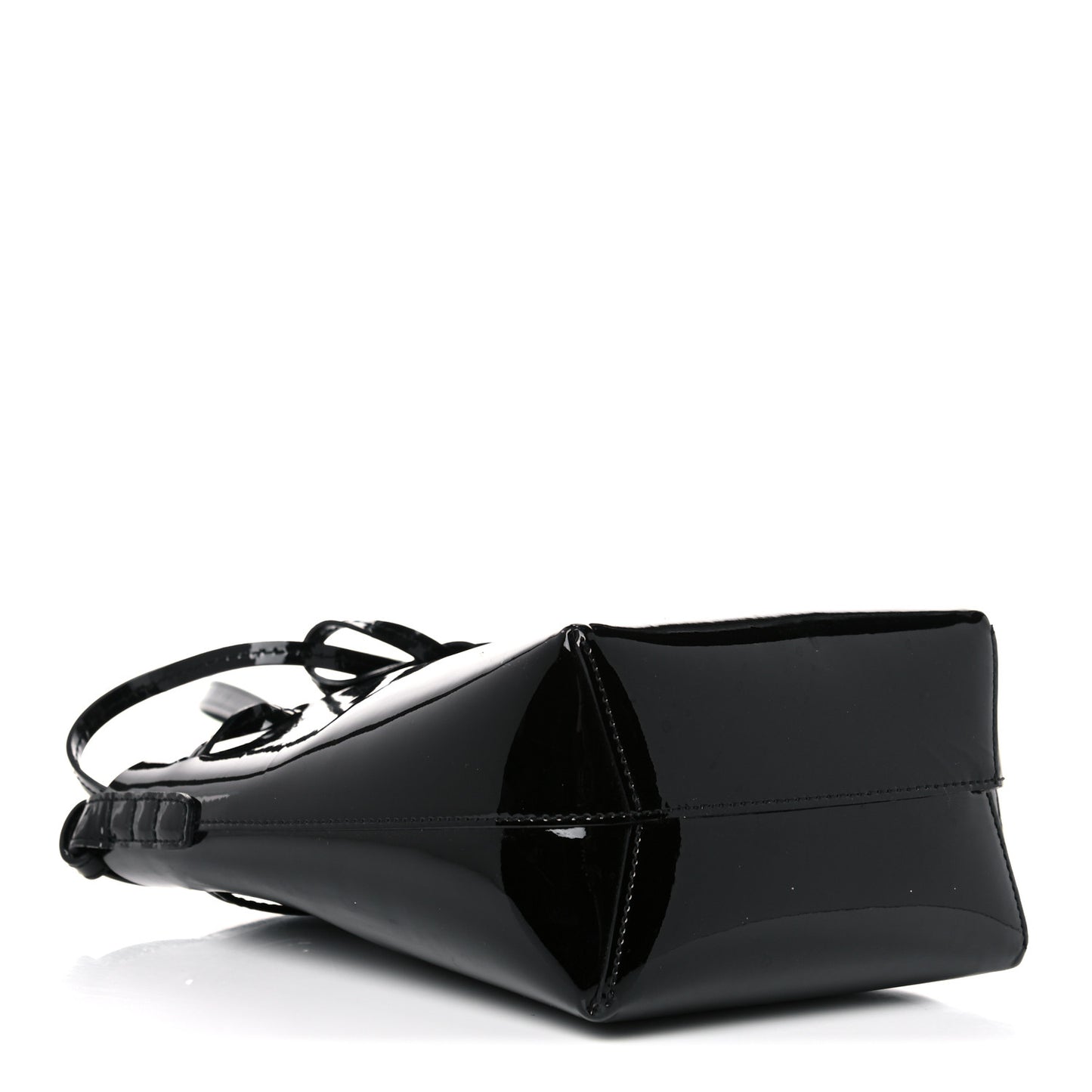 Patent Calfskin Mini Mini Bucket Bag Black