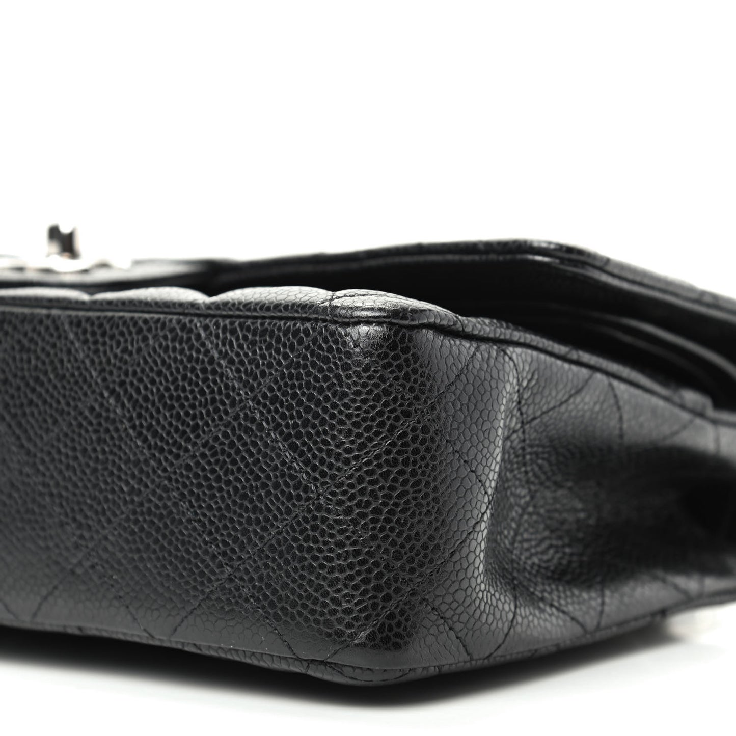 Caviar Quilted Medium Double Flap Black