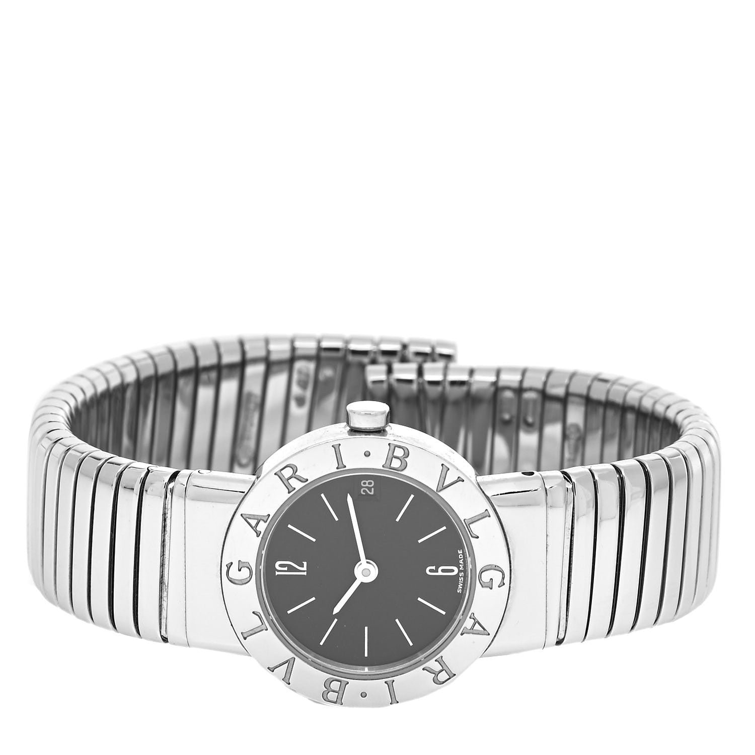 Bulgari Stainless Steel 23mm Tubogas Quartz Watch Black 2 of 4