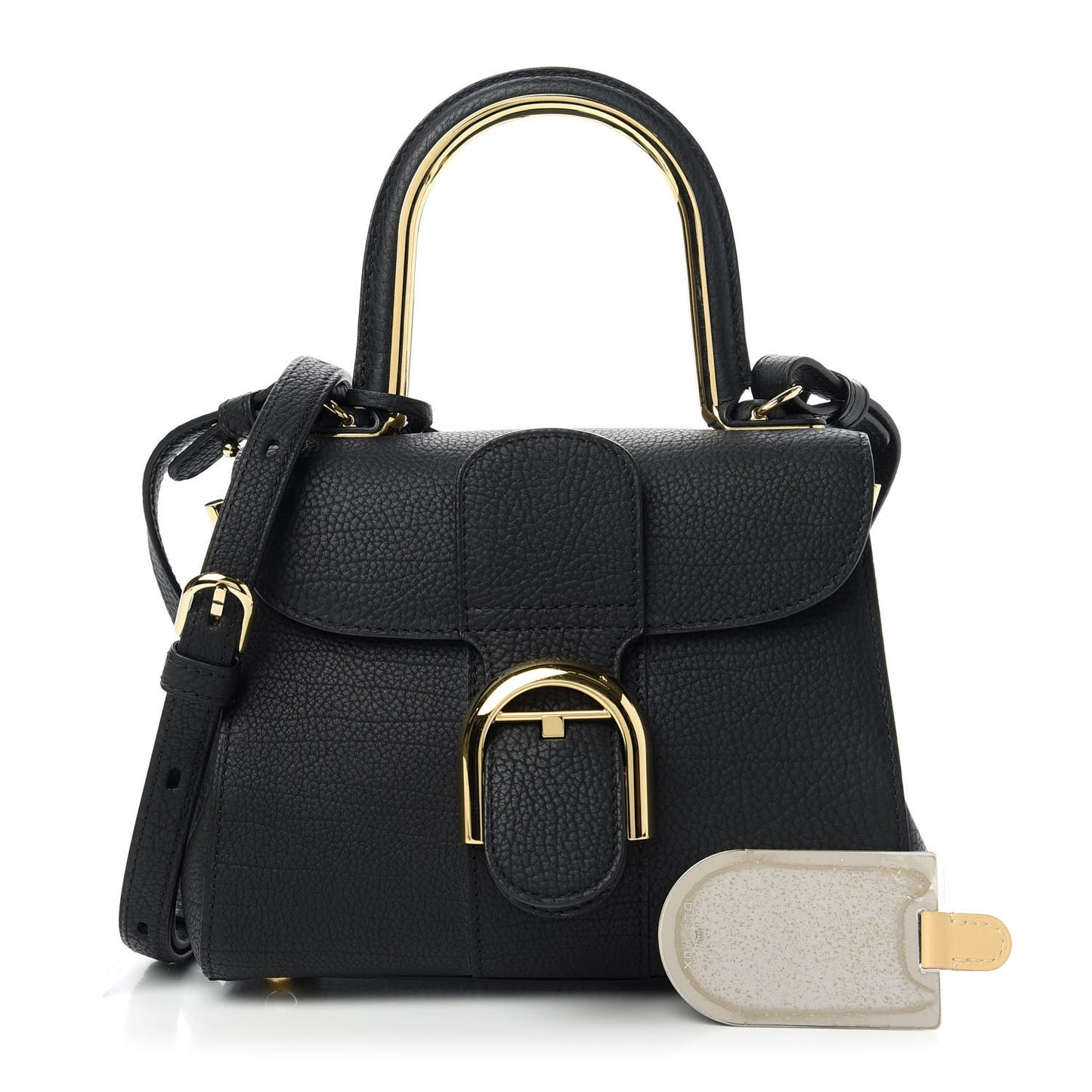 Grained Calfskin Mini Brillant Satchel Black