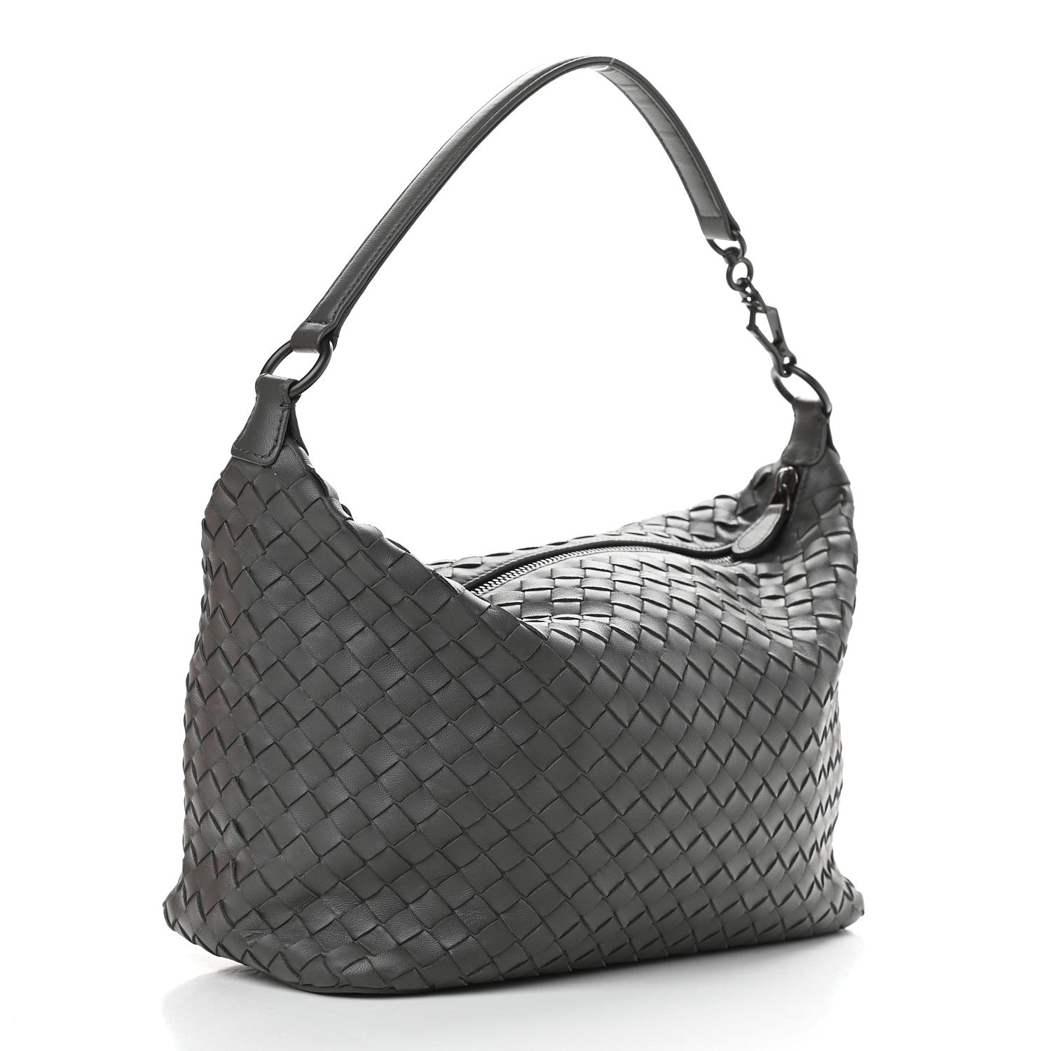 Bottega Veneta Nappa Intrecciato Shoulder Bag Light Grey 3 of 10