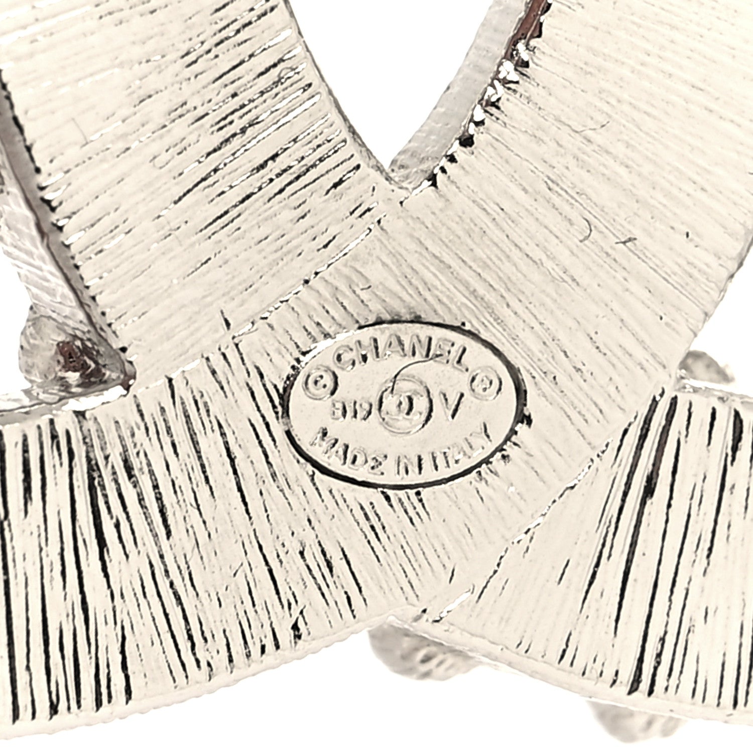 Chanel Crystal CC Brooch Silver 3 of 3