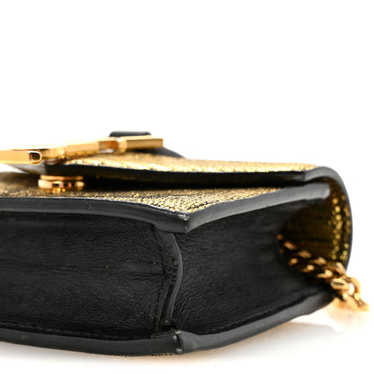 Saint Laurent Calfskin Lizard Embossed Monogram Chain Mini Candy Crossbody Gold 8 of 8