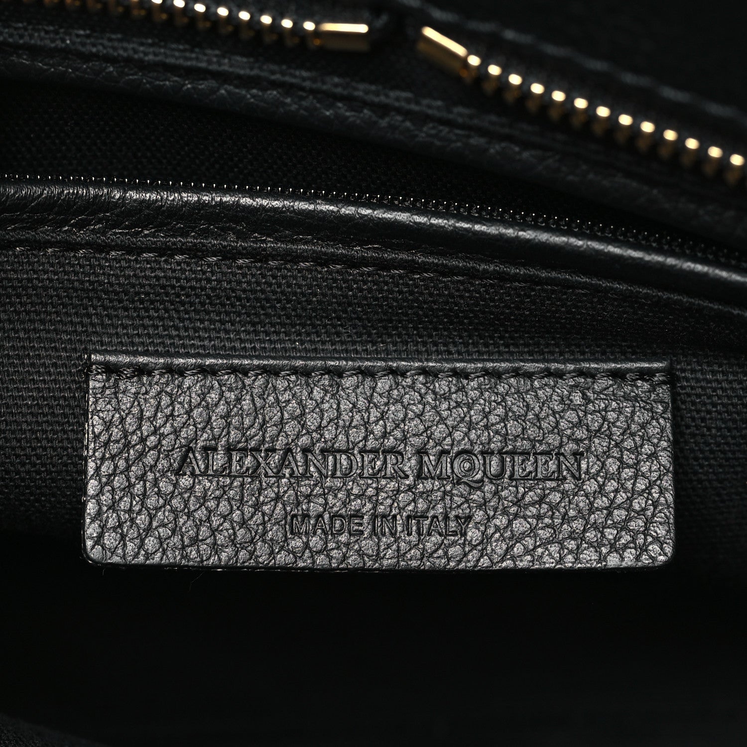 Alexander McQueen Pebbled Calfskin Small Skull Padlock Zip Around Tote Black 6 of 11