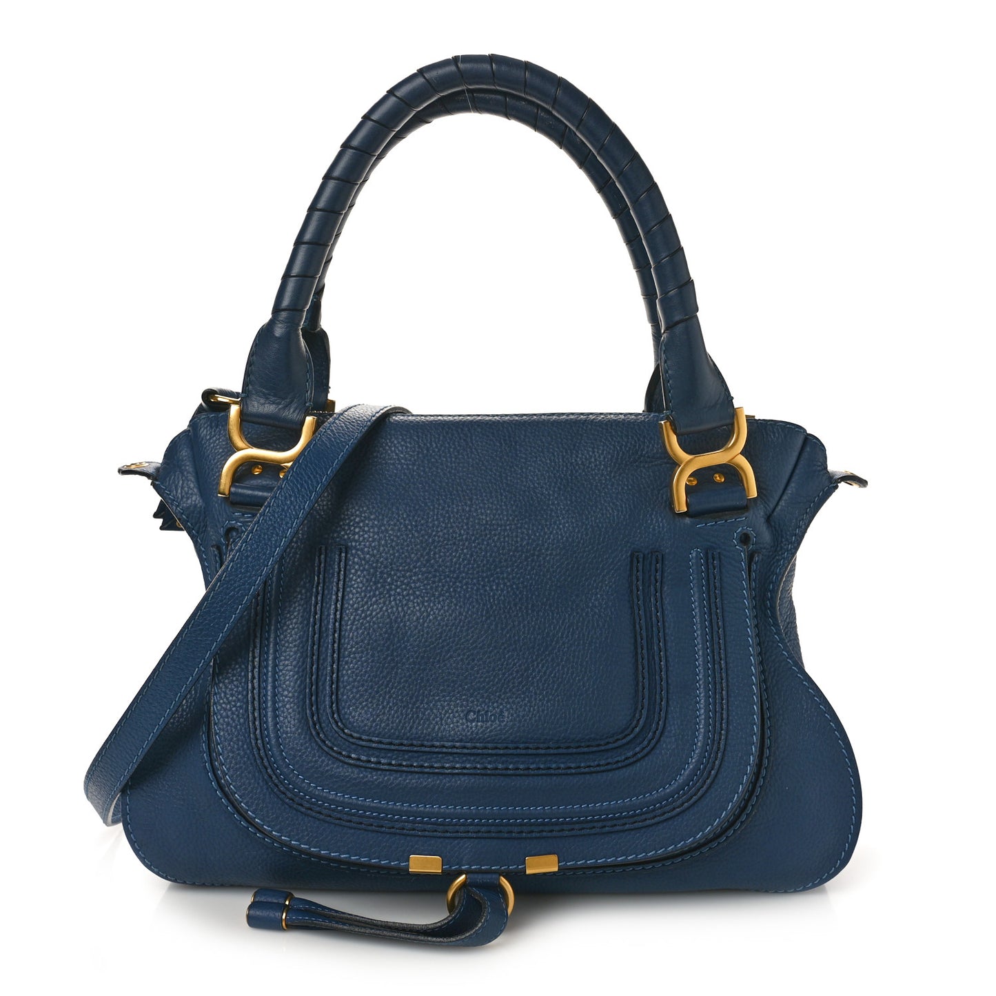 Calfskin Medium Marcie Satchel Scuba Blue