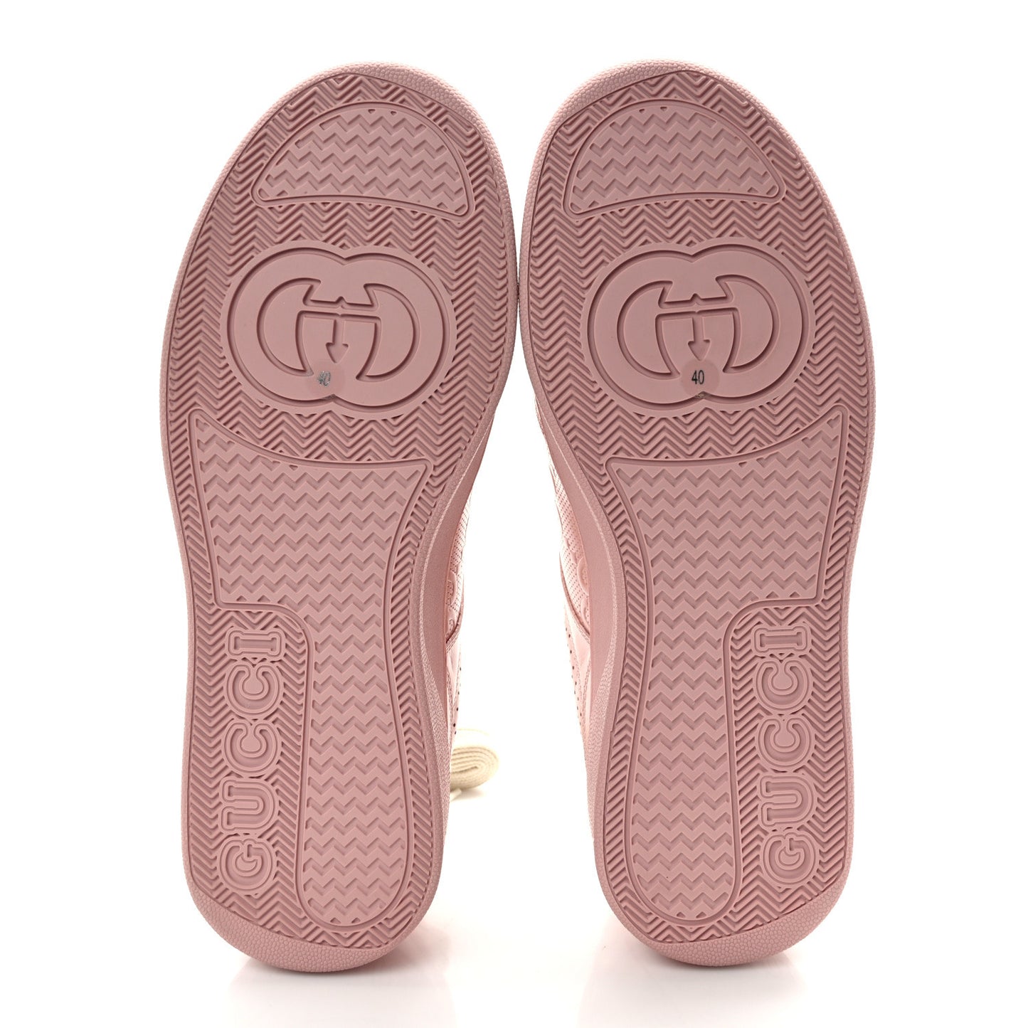 Calfskin GG Tennis Embossed Womens Platform 55mm Sneakers 40 Powder Pink
