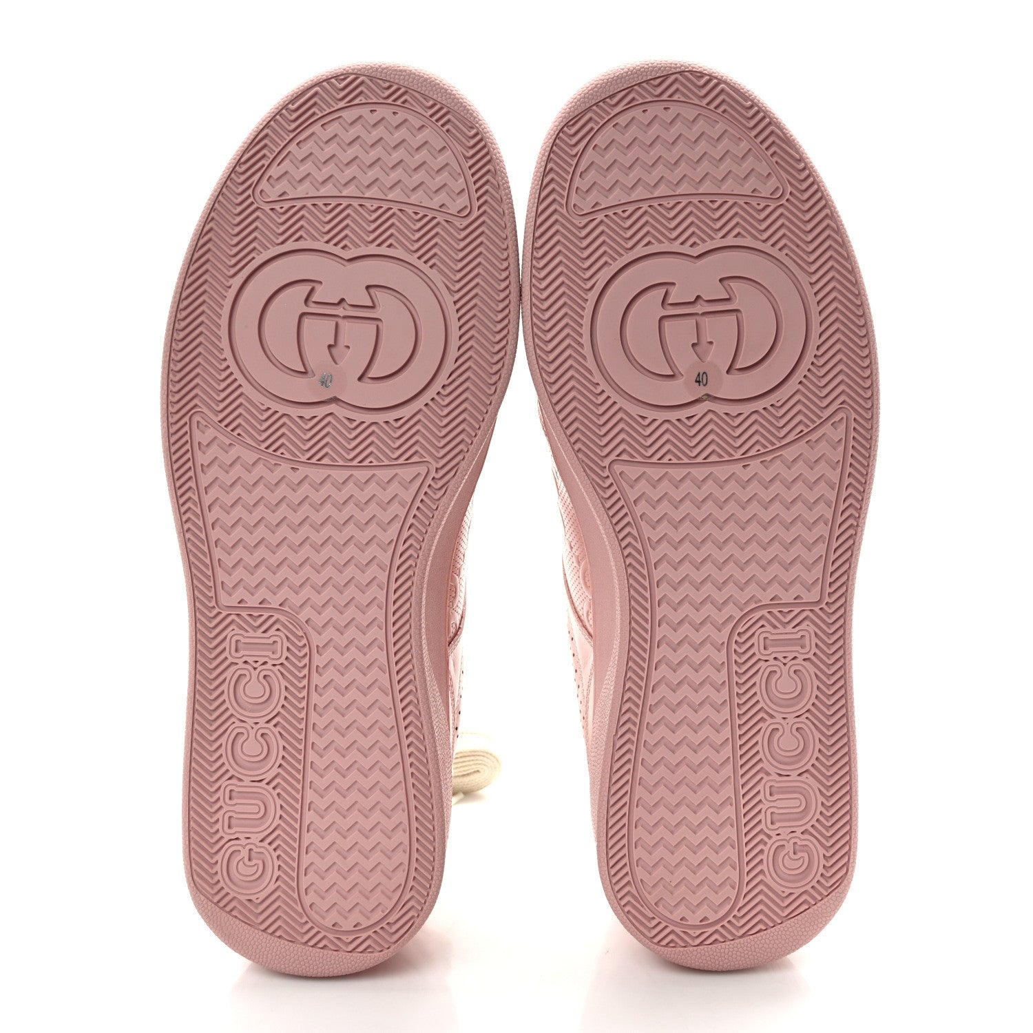Gucci Calfskin GG Tennis Embossed Womens Platform 55mm Sneakers 40 Powder Pink 6 of 9
