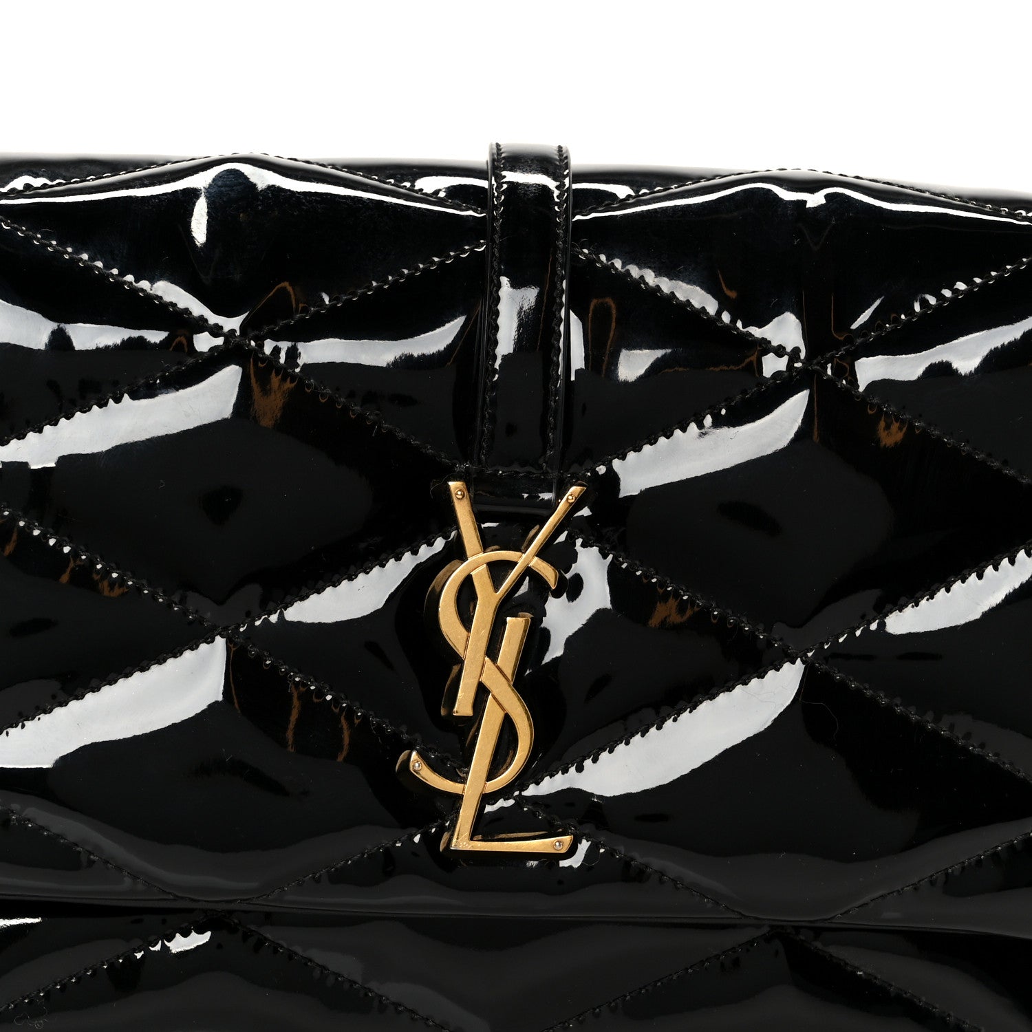 Saint Laurent Patent Quilted Le 57 Diamond Shoulder Bag Black 8 of 10
