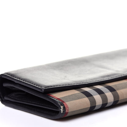 Burberry Calfskin Horseferry Check Porter Continental Wallet Black 7 of 12
