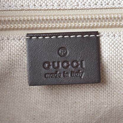 Gucci GG Supreme Monogram Selleria Calfskin Large Satchel Messenger Bag Beige Ebony Cocoa Dark Chocolate 6 of 9