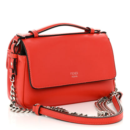 Fendi Shiny Nappa Trapuntata Micro Double Baguette Papavero 3 of 13