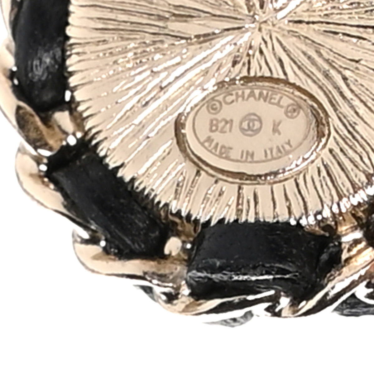 Chanel Pearl Crystal Lambskin CC Earrings Gold Black 4 of 5