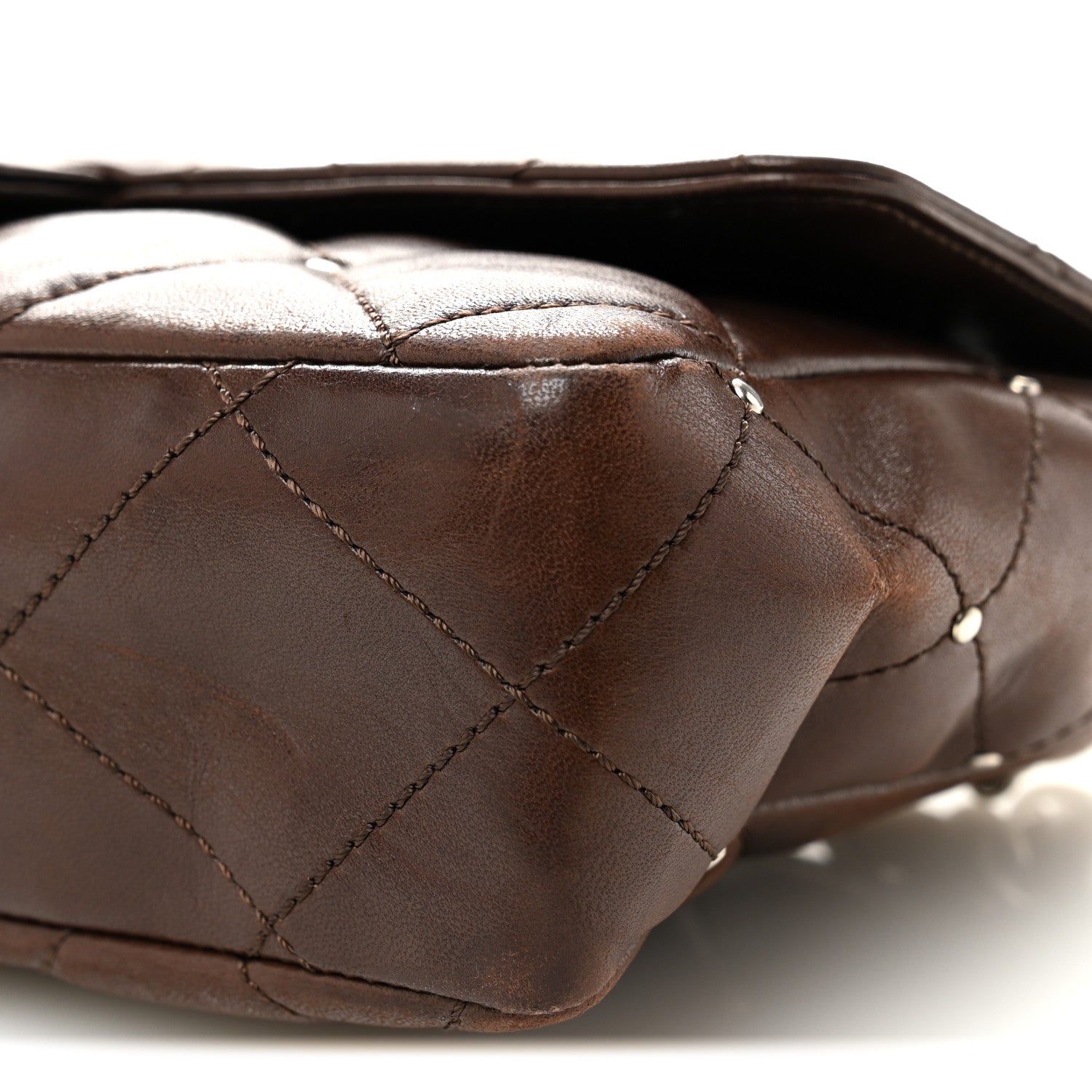 Chanel Lambskin Studded Medium Flap Brown 10 of 10
