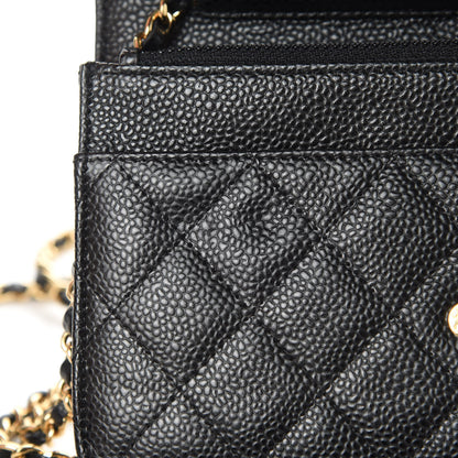 Chanel Caviar Quilted Wallet On Chain WOC Black 12 of 12