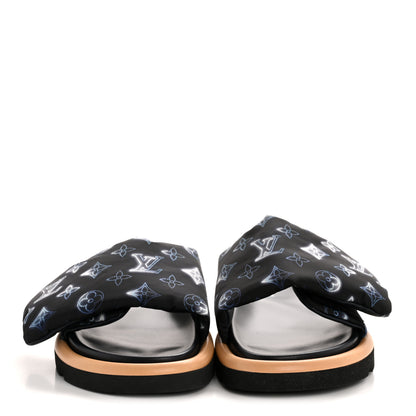 Louis Vuitton Nylon Monogram Womens Pool Pillow Comfort Mules 40 Navy Blue 3 of 9