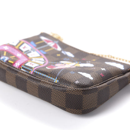 Louis Vuitton Damier Ebene 2020 Christmas Animation Big Wheel Mini Pochette Accessories Rose Ballerine 9 of 10