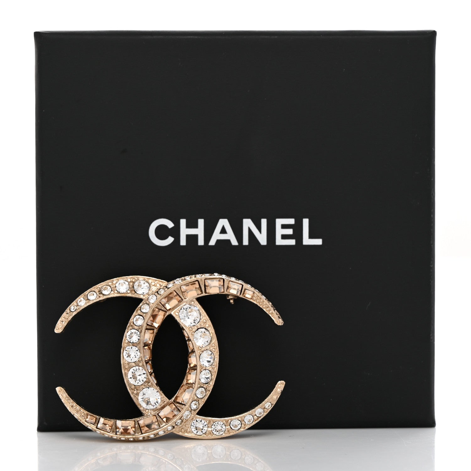 Chanel Baguette Crystal Dubai CC Brooch Gold 7 of 7