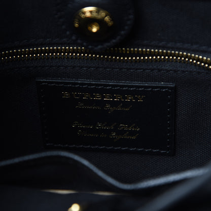 Burberry Derby Calfskin House Check Baby Banner Tote Black 6 of 11