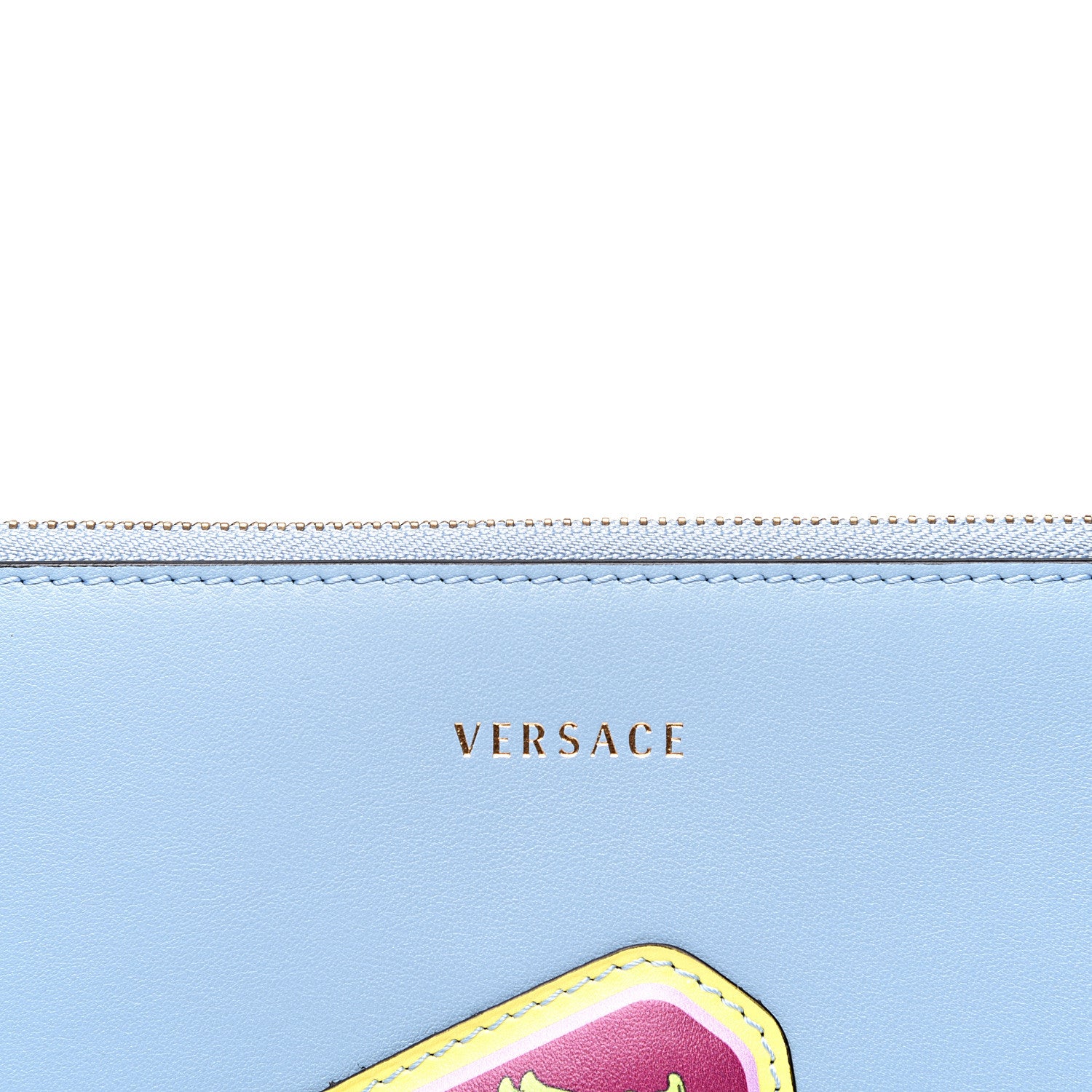 Versace Calfskin Pochette Blue 8 of 10