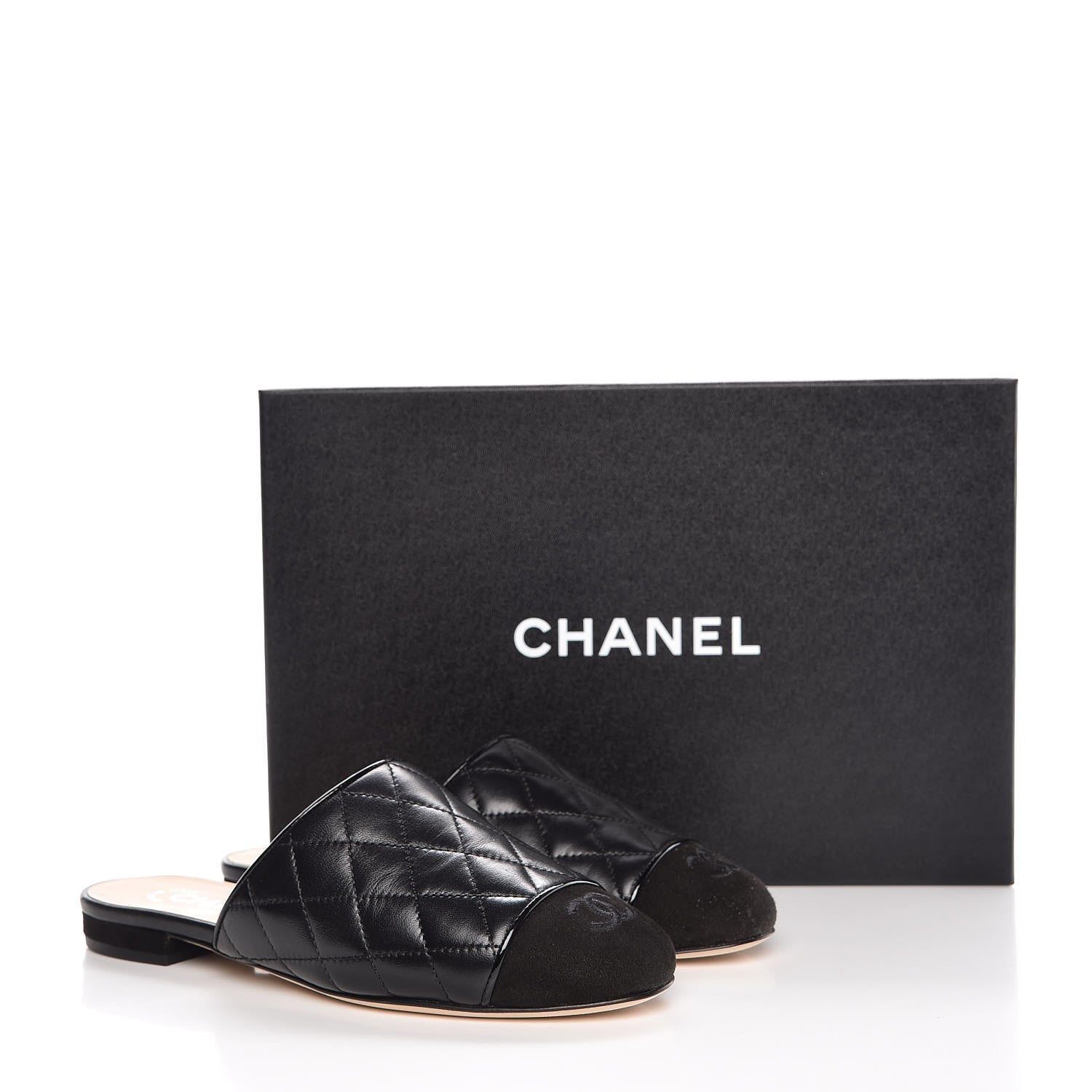Chanel Lambskin Suede Quilted Mules 35 Black 9 of 9