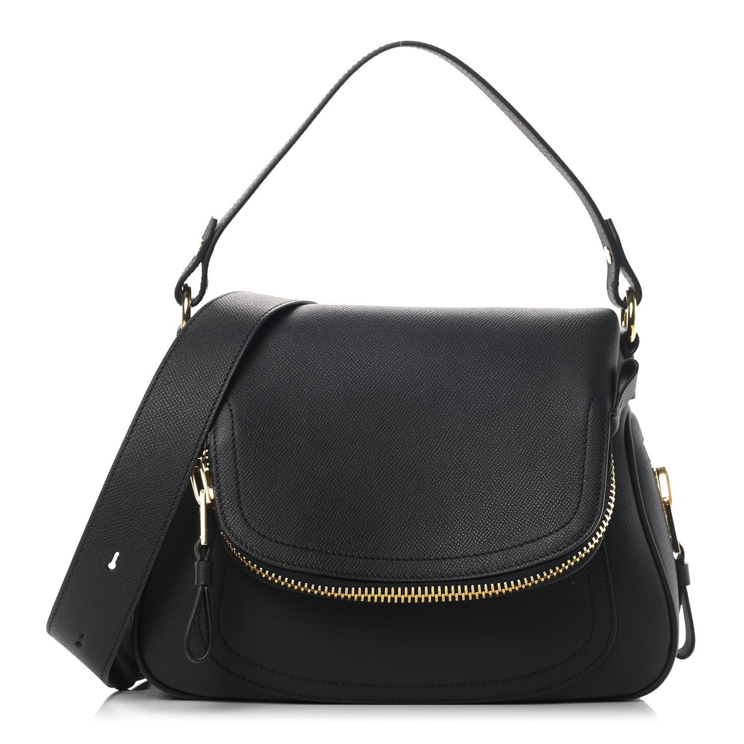 Tom Ford Grained Calfskin Medium Jennifer Crossbody Bag Black 1 of 8