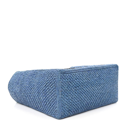Loewe X PAULA'S IBIZA Raffia Small Font Tote Light Blue 3 of 8