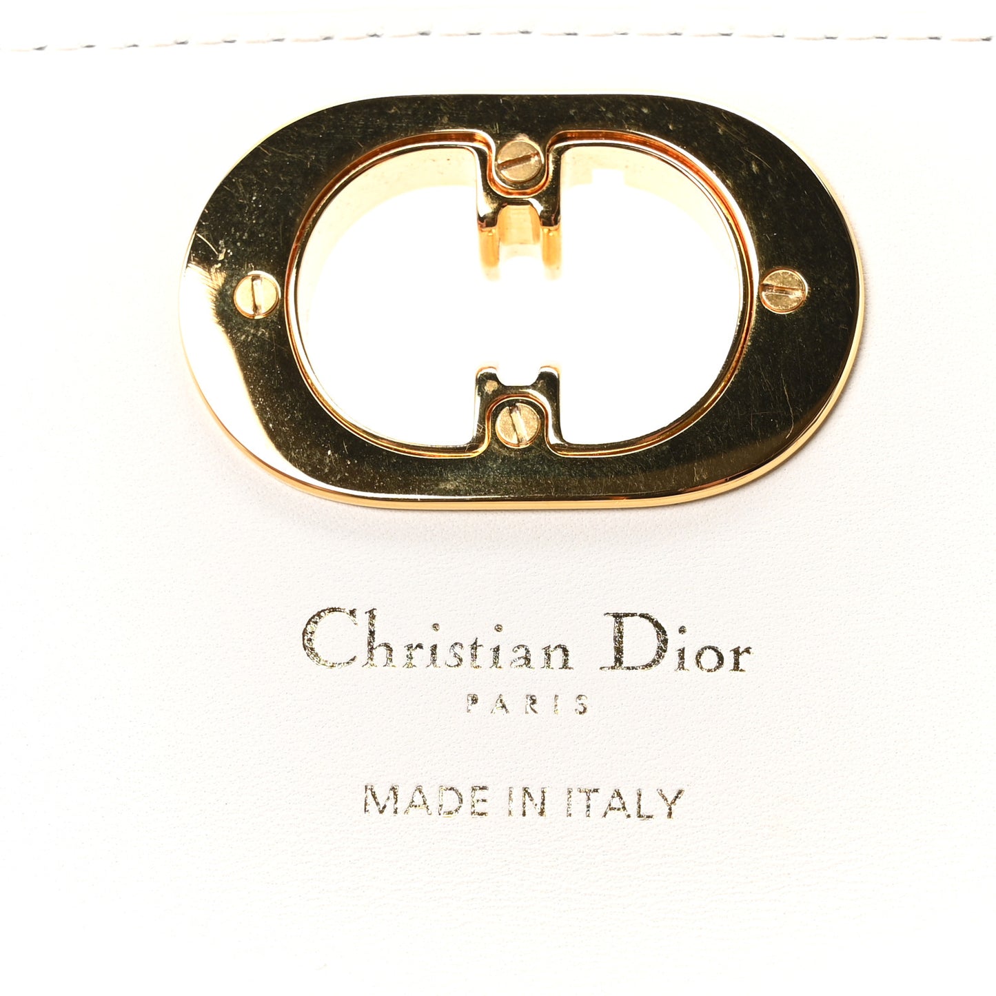 Lambskin Macrocannage Miss Caro Pouch With Chain White