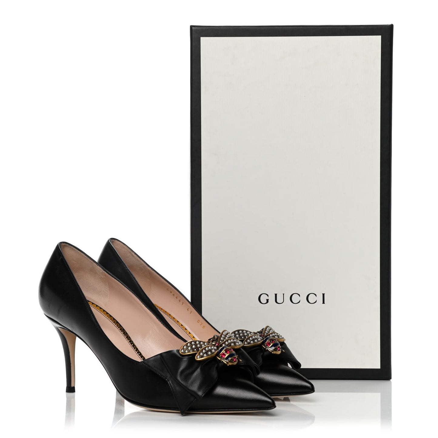 Nappa Queen Margaret Mid Heel Pumps 41 Black