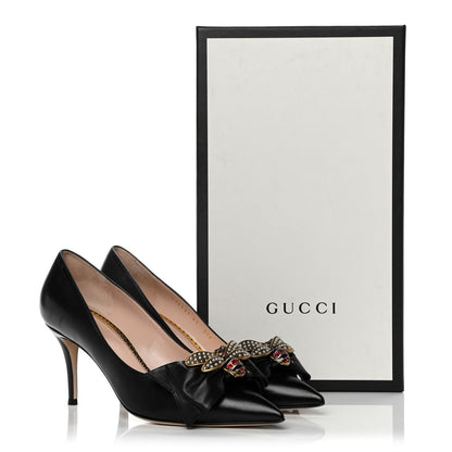 Gucci Nappa Queen Margaret Mid Heel Pumps 41 Black 16 of 16