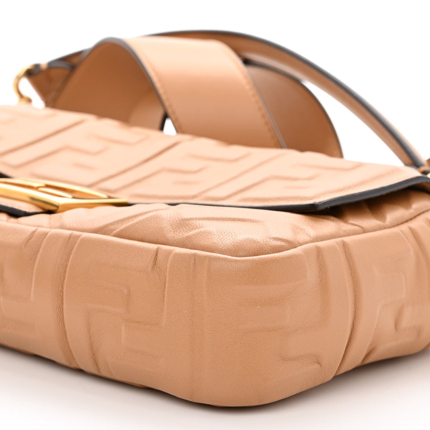Nappa FF 1974 Embossed Baguette Miele Scuro