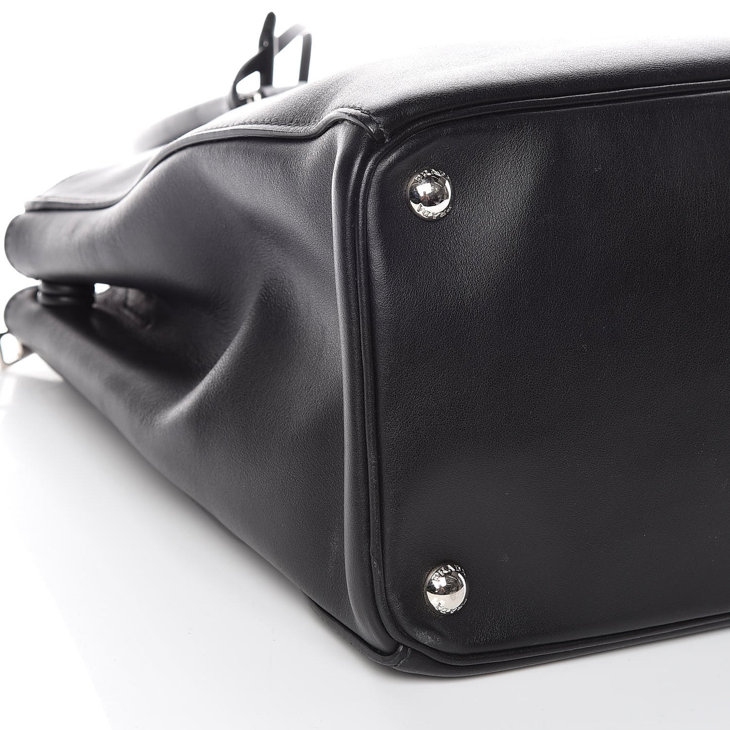 City Calf Bi-Color Medium Galleria Double Zip Tote Black Celeste