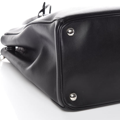 Prada City Calf Bi-Color Medium Galleria Double Zip Tote Black Celeste 10 of 11