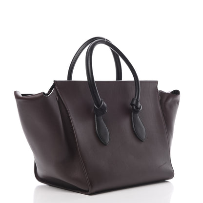Celine Smooth Calfskin Large Bi-Color Tie Knot Tote Black Burgundy 4 of 21