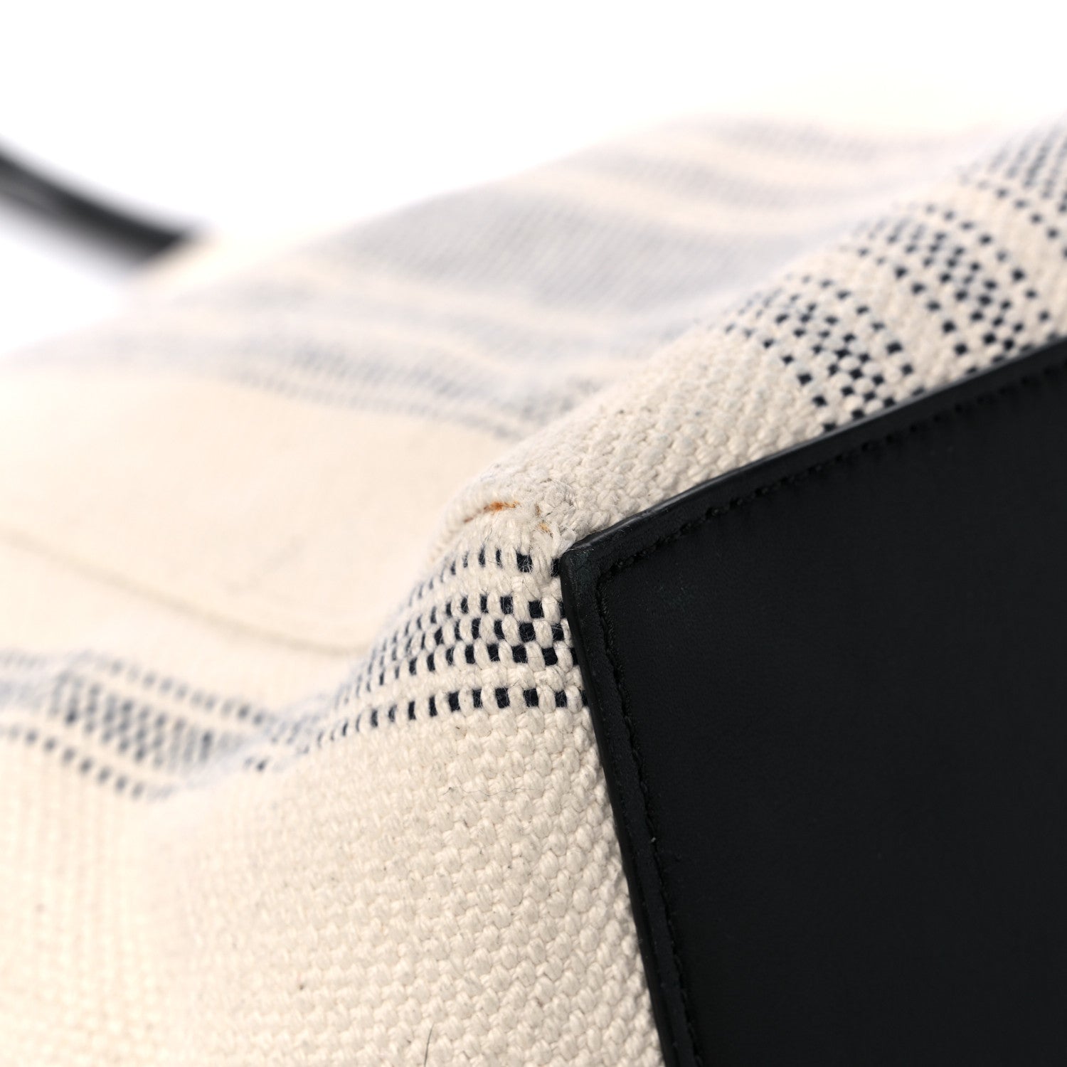 Celine Canvas Striped Large Phantom Cabas White Grey 7 of 14