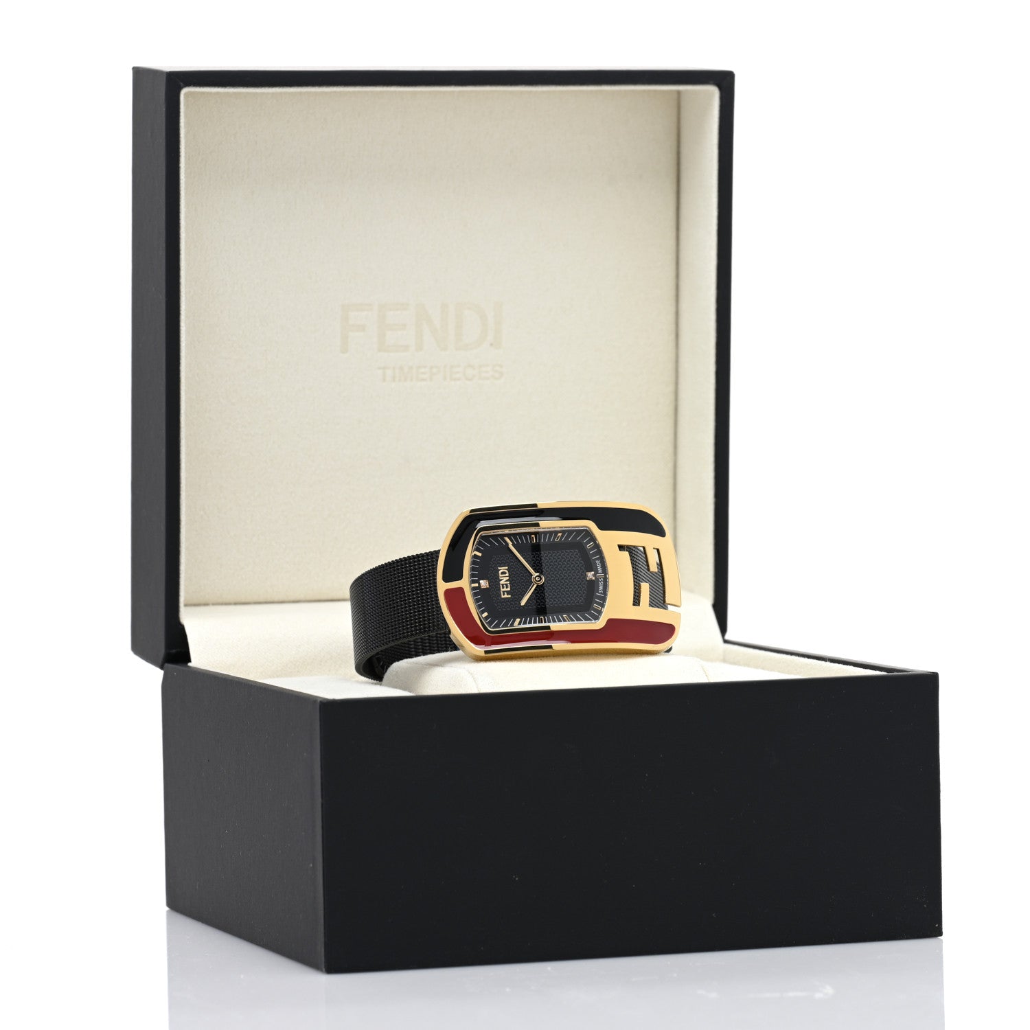 Fendi Stainless Steel Diamond 29mm Chameleon Quartz Watch Black 5 of 5