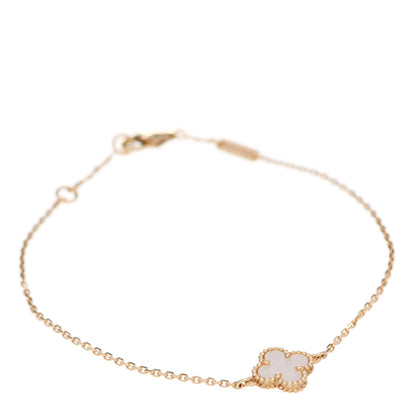 Van Cleef & Arpels 18K Yellow Gold Mother of Pearl Sweet Alhambra Bracelet 1 of 6