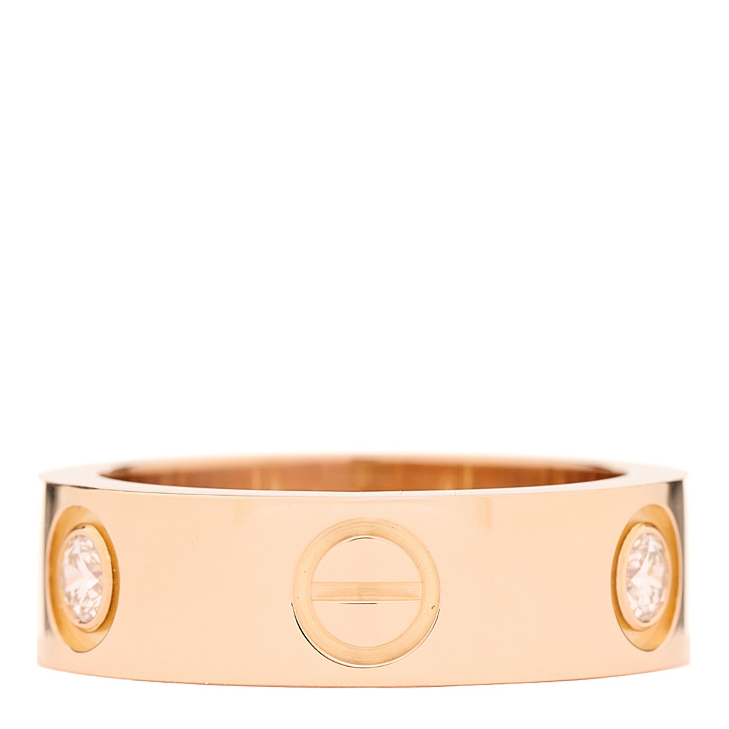 Cartier 18K Pink Gold 3 Diamond 5.5mm LOVE Ring 48 4.5 3 of 4