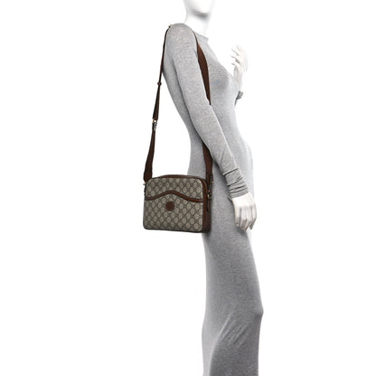 Gucci GG Supreme Monogram Azalea Calfskin Retro Interlocking G Messenger Shoulder Bag Beige Ebony Brown Sugar 2 of 10