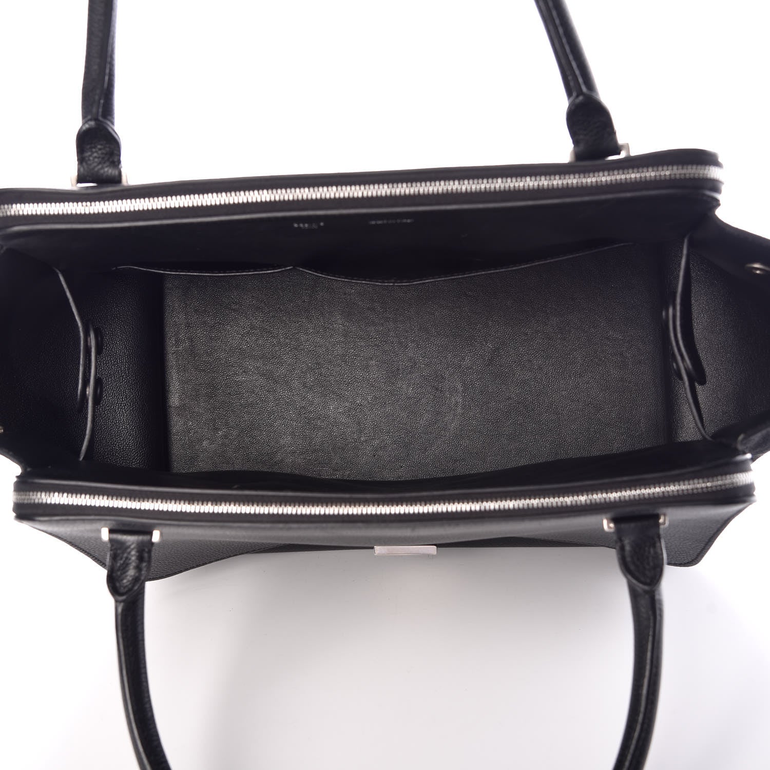 Celine Drummed Calfskin Suede Double Zip Trapeze Black 6 of 23