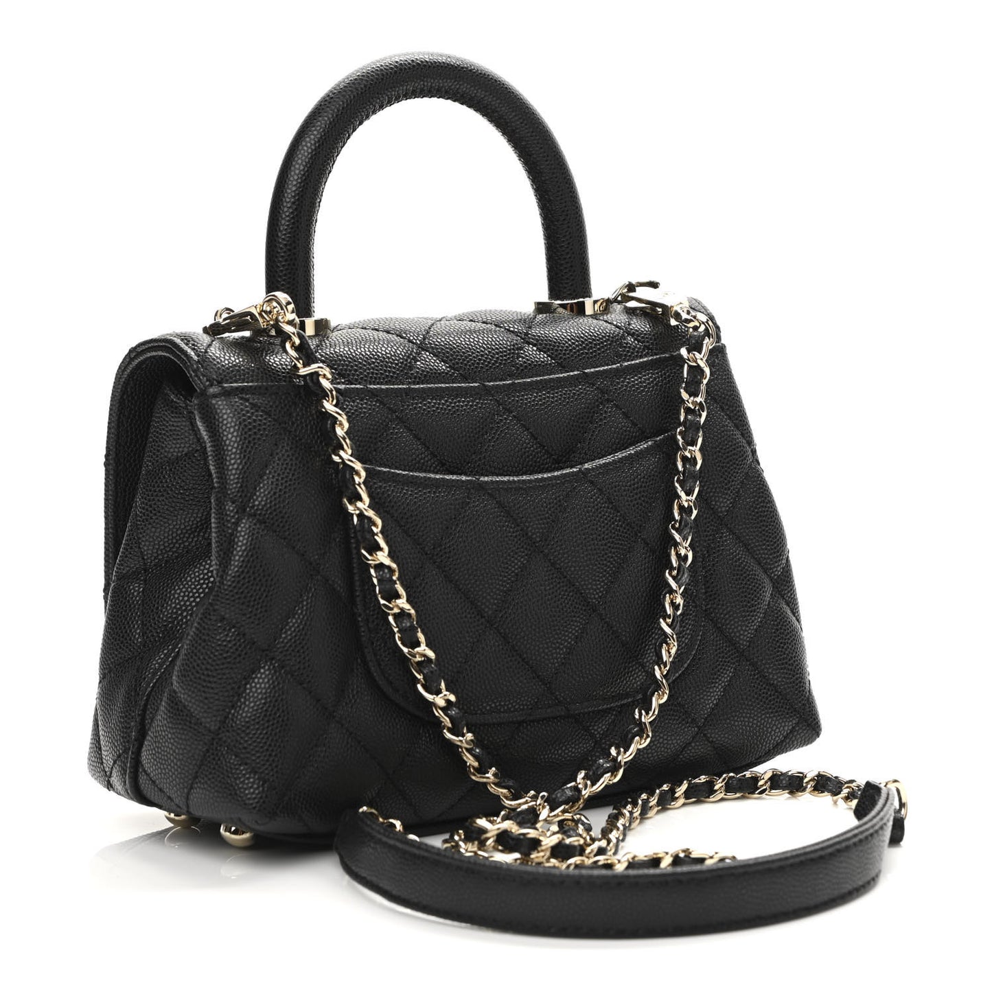 Caviar Quilted Extra Mini Coco Handle Flap Black