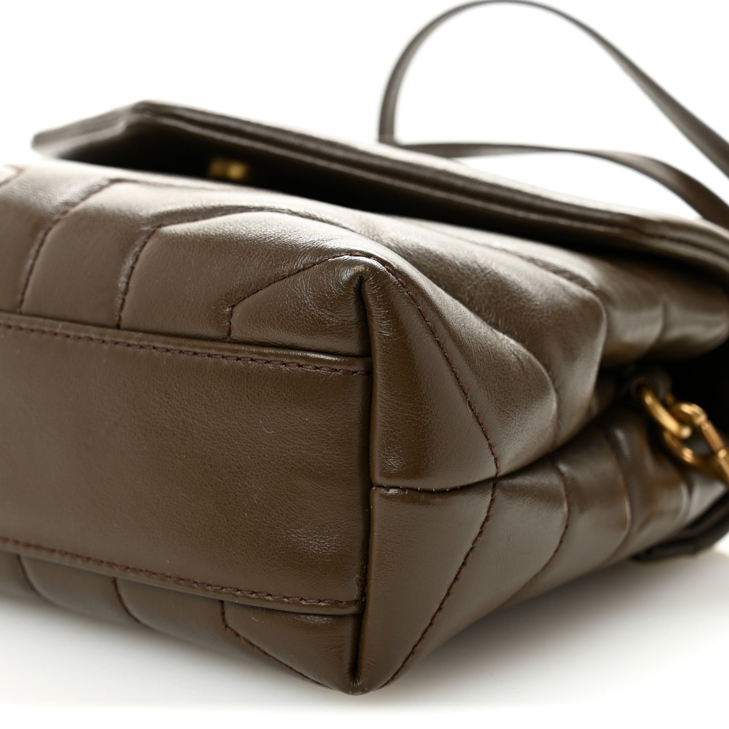 Calfskin Y Quilted Monogram Toy Loulou Crossbody Bag Soil Brown