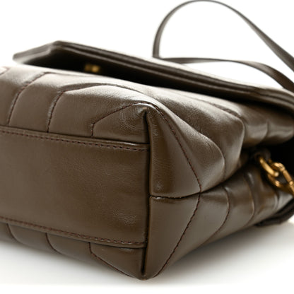 Saint Laurent Calfskin Y Quilted Monogram Toy Loulou Crossbody Bag Soil Brown 10 of 12