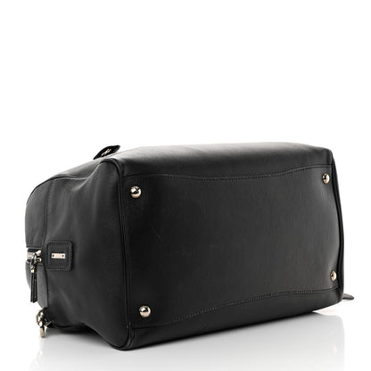 Prada Soft Calfskin Duffle Travel Bag Black 4 of 16