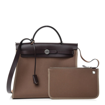 Hermes Vache Hunter Toile Herbag Zip 31 PM Etoupe Ebene 1 of 11