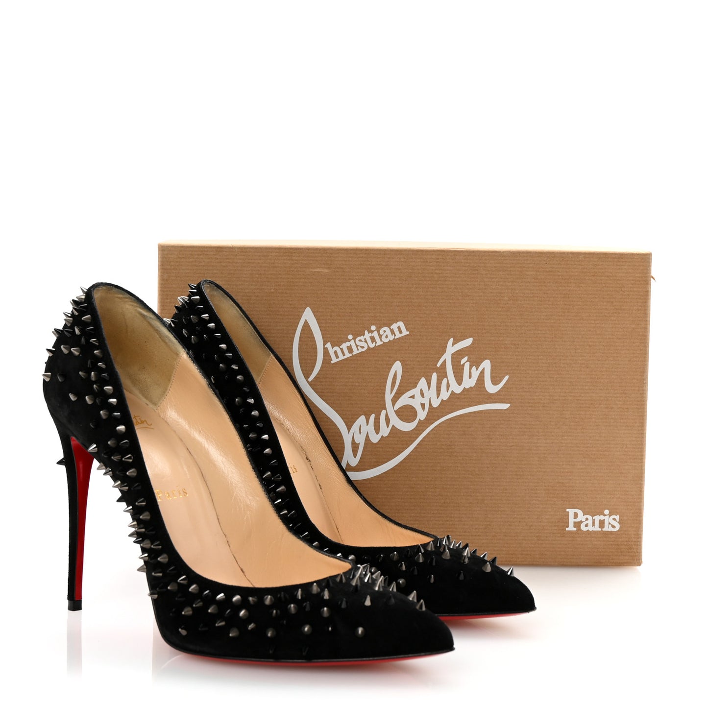 Veau Velours Studded Escarpic 100 Pumps 39.5 Black