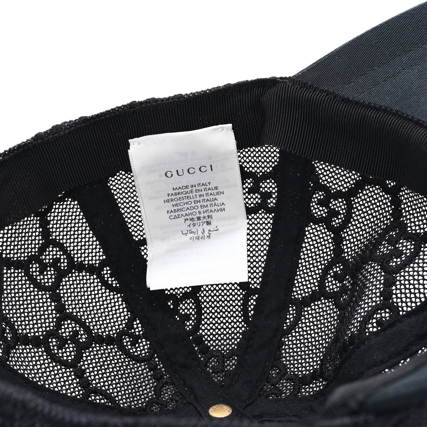 Mesh GG Monogram Shivali Baseball Hat M Black